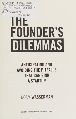 The Founder's Dilemmas book cover