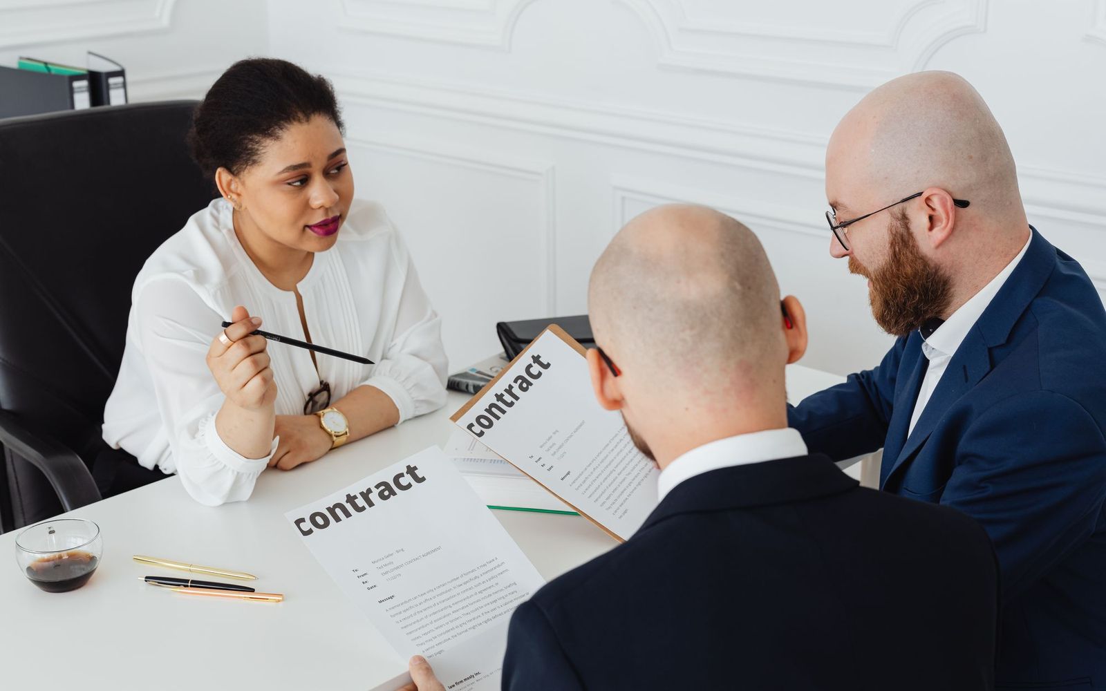 Small team working together at a desk