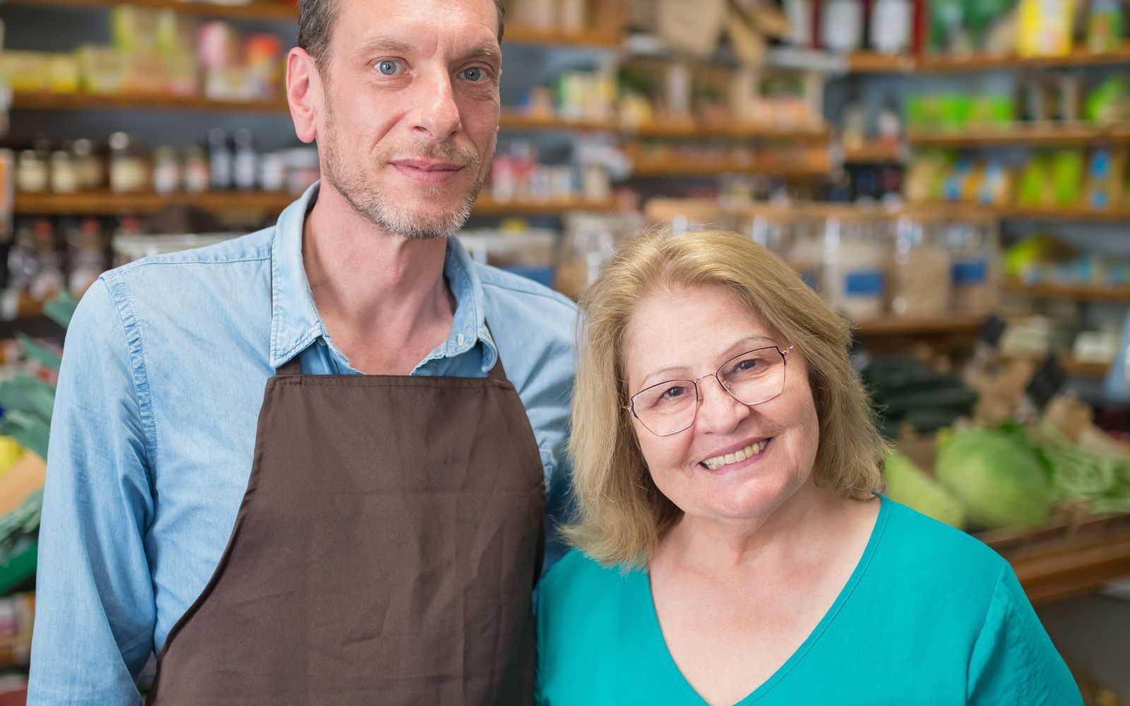 Cafe staff working behind the counter
